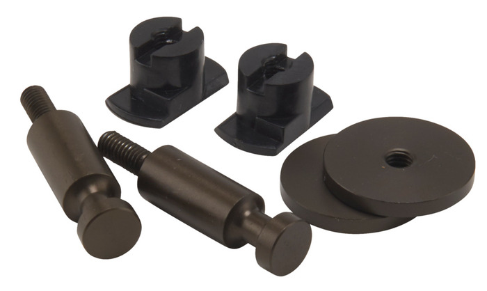 Dots knager til akustikpaneler 4,5 x 2,4 cm bruneret stål 2 stk.